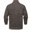 Comércio Exterior Transfronteiriço outono e inverno 2026 suéter de tricô de lã grossa com gola alta masculino cardigã casual moderno de corte justo