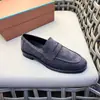 Loro Pia Transfronteiriço 2025 Novos Mocassins Retro de Salto Baixo e Bico Redondo Slip-On Casuais Preguiçosos Sapatos Masculinos