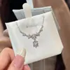 Colar estilo floresta de glicínia e espiga de trigo, apresentando delicados designs florais, detalhes em diamante, uma estética de luxo leve e uma sensação única de alta qualidade; corrente clavicular para atacado