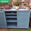 Almacenamiento de Gabinete de Zapatos de Madera Maciza para Exteriores al por Mayor Gabinete de Almacenamiento Puerta de Villa Protección Solar Impermeable Caja de Herramientas para Patio Balcón de Jardín Artículos Varios