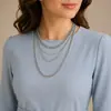 Collar multicapa de cadena de aleación de aluminio para mujer, joyería transfronteriza europea y americana, estilo punk, estilo retro exagerado, estilo hip hop