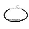 Pulseira de casal original coração único para homens e mulheres presente de Dia dos Namorados pulseira de casal trançada com epóxi preto e branco