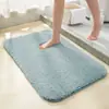 Tapete de Chão Espesso de Pelúcia Tapete Simples de Banheiro Absorvente Capacho Quadrado para Pés Tapete Antiderrapante para Banheiro para Comércio Exterior