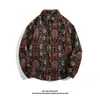 Camisa de Manga Larga para Otoño Talla Grande Camisa con Cuello Camisa Floral Talla Grande 2025 Estilo Hong Kong Nueva Camisa Chaqueta Negra