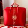 Conjunto de Quatro Peças para Casamento com Saco de Embalagem de Colcha de Casamento Vermelha Bolsa Festiva de Cetim Saco de Armazenamento de Dote de Casamento