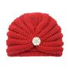 Chapéu de lã com pérolas e diamantes para crianças europeias e americanas, chapéu de tricô, gorro de bebê, chapéu indiano quente para bebês INS