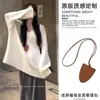 "Colgante Lindo" Ins Piel de Vaca Corazón Bolso Pequeño Colgante de Collar Mini Accesorios Billetera para Monedas Gato