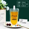 Bolsa con boquilla de succión auto-soportante grado alimenticio bolsa para leche de soya bolsa de plástico sellada para sopa de ciruela de yogur desechable venta al por mayor comercial
