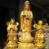 Grandes Enfeites de Cobre do Bodhisattva Guanyin Produção de Estátua de Buda Kwan-yin de Cobre Fundido 2,3m 4m Preço de Atacado