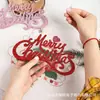 Decorações de árvore de Natal, enfeites de letras douradas em folha de ouro "Merry Christmas", decorações de feriado transfronteiriças