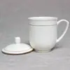 Caneca de Cerâmica para Escritório Phnom Penh com Nome da Empresa Impresso Caneca de Chá de Porcelana de Osso de Alta Qualidade Jingdezhen com Tampa Caneca de Conferência