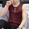 2025 Nuevo Verano Cuello Redondo Hombro Ancho Seda de Hielo Chaleco para Hombre Delgado Running Deportes Camiseta Transpirable Fresca