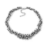 Para Moda Exquisita Transfronteriza Lujo Accesible Diseño de Gama Alta Aleación Totalmente Diamantada Flor en Cascada Rama Hoja Forma Cadena de Cuello Cadena de Clavícula para Mujeres