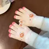 Guantes de Dedos Lindos para Niños Niñas Invierno Prueba de Frío Cálido Juego de Cinco Dedos Conjunto Completo de Dedos Tejido para Bebé Niños de Invierno