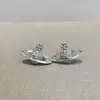 Aretes Planeta de la Reina Madre ins Lujo Ligero de Alta Gama Elegantes Combinan con Todo Diseño Nicho Aretes de Celebridad de Internet Transmisión en Vivo de Tiktok