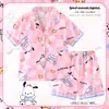 Pijama Infantil Sudeste Asiático Niñas Verano Delgado Seda de Hielo 2024 Nuevo Princesa Verano Celebridad de Internet Niñas Conjunto de Dos Piezas