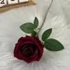 Tecido de flocado simulação rosa único casa casamento Dia dos Namorados parede de flores em cascata vermelha decoração buquê falso feito à mão