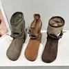 Botas Western de Lona y Piel Suave para Mujer Estilo Otoño 2026 Botas de Plataforma Chica Popular Botas Martin de Suela Suave que Aumentan la Altura Botas de Motocicleta Atractivas