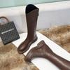 Botas Largas Marrones para Mujer 2026 Estilo Nuevo Botas Altas de Suela Gruesa para Figuras Pequeñas, Adelgazantes Botas Altas de Primavera y Otoño para Otoño e Invierno