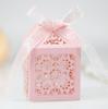 Caja hueca láser de Amazon, caja de papel rosa, caja de dulces con ventana para chocolates navideños, disponible al por mayor
