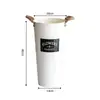 Balde de Flor de Corda de Cânhamo Off-White Escandinavo Balde de Flor de Ferro Forjado Balde para Arranjo de Flores Floricultura Balde de Água para Flores Rosa Lírio Casa