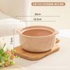 Tigela de Macarrão Instantâneo Estilo Creme Ins com Tampa que Pode Ser Colocada no Micro-ondas Estilo Japonês Simples para Casa Dormitório de Estudante Tigela de Arroz com Duas Alças