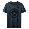 Camiseta de Verano Ligera con Tacto de Seda Helada, Moderna, de Lujo, Sencilla, Cuello Redondo para Hombre, Corte Ajustado, Versátil, Moda, Manga Corta