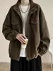 Chaqueta de trabajo retro estilo americano para hombre, nueva colección otoño/invierno 2026, moderna y a la moda, corte holgado, cuello alto, prenda de abrigo casual