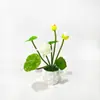 Planta en maceta de flor de loto artificial, maceta decorativa de piña, exhibición y arreglo para el hogar, accesorio de fotografía, planta en maceta de flor artificial