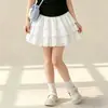 Conjunto Casual de Verano Lindo y Dulce para Niñas Mayores, en Capas, Sencillo y a la Moda, con Lazo y Encaje, Conjunto de Camisa de Manga Corta