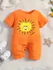 Ropa de Bebé de Comercio Exterior, Estilo Delgado de Verano para Niños, Mamelucos de Algodón Puro Clase A con Mangas Cortas de Animales de Dibujos Animados para Niños y Niñas