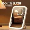 Nuevo Espejo de Tocador Iluminado con LED y Luz de Relleno, Espejo de Belleza Estilo Ins, Espejo de Escritorio para Dormitorio, Portátil