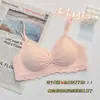 Roupa íntima fina sem costura feminina de verão sem aros pequeno com push-up anti-queda para preenchimento de espaço Conjunto de sutiã