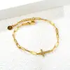 Pulsera de Acero Inoxidable con Cruz de Zirconia de Venta Caliente Europea y Americana, Pulsera de Cadena Versátil de Lujo Ligero de Gama Alta, Joyería de Nicho para Mujeres