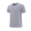 Camiseta esportiva de seda gelada com gola redonda e manga curta, masculina casual, respirável, que absorve o suor, para treino de basquete e corrida, roupas de secagem rápida