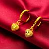 Nuevos Aretes de Tuerca de Gota de Agua para Mujer al por Mayor Chapados en Oro Chapado en Oro de 24k para Mujer Moneda de Amor con Aretes Colgantes