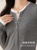 Camiseta de Patchwork Falsa de Dos Piezas Xingge para Mujer, Elegante y Juvenil para Principios de Primavera, Capa Base Adelgazante con Lana Tencel