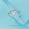 Anillo de Plata S925 para Mujer Estilo Coreano Pequeño Fresco con Incrustaciones de Diamantes Anillo de Amor Anillo Dulce en Forma de Corazón R01828