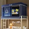 Cortina de Cama para Dormitorio Estudiantil Estilo Transfronterizo con Soporte de Mosquitero Integrado Cortina para Litera Individual Superior e Inferior de Dormitorio Toldo de Cama Blackout