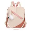Nova Mochila Feminina 2025 Fashionável Simples Grande Capacidade Cor Contrastante Casual para Trabalho Versátil Leve Mochila de Viagem