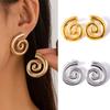Aretes Geométricos Espiral Símbolo Transfronterizo Europeo y Americano Acero Inoxidable Chapado en Oro Diseño de Patrón Forma de Plato para Incienso de Mosquito Aretes