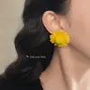 Pendientes de Flor Grande Coloridos Exagerados Frescos y Dulces Tejidos a Mano Pendientes de Fábrica Joyería Estilo Vacacional para Mujer Yiwu