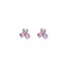 Pendientes de Cristal Púrpura Brillante Dulces Elegantes de Primavera y Verano Lujo Ligero Nicho Geométricos de Gama Alta Pendientes de Celebridad Cibernética