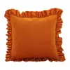 Almohada de volantes bestseller transfronteriza con relleno, cojín de terciopelo para sofá, cojín decorativo para cabecera de sala de estar, extraíble y lavable