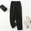 Pantalones de mezclilla finos tipo linterna para mujer, Pantalones harén casuales holgados, Pantalones de cintura elástica, Talla extra grande, Cintura alta