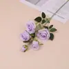 Flores Artificiais de Rosa Fresca, Flores Artificiais para Decoração de Casa, Mesa de Jantar, Decoração de Mesa de Centro, Enfeites de Flores de Seda, Arte Floral de Peônia