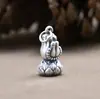 Yiluya plata pura 999 colgante mano de Buda loto vintage plata dura 3D material de cuentas DIY hecho a mano joyería al por mayor