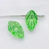 Cuentas de Vidrio Checo con Detalles Dorados, Cuentas de Vidrio con Diseño de Hoja, Pulsera y Collar Hechos a Mano para DIY, Cuentas Sueltas, Accesorios para Joyería