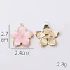Aleación Flor de Cerezo Goteo de Aceite Accesorios DIY Estilo Coreano Estilo Hyuna Llavero Pulsera Material Multicolor Opcional Al por Mayor