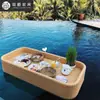 Bandeja Flutuante para Piscina de Villa Casual Prato de Jantar para B&B de Celebridade da Internet Café da Manhã Hotel Chá da Tarde Cesta de Rattan